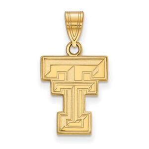 10k Yellow Gold Texas Tech U. Medium 'TT' Pendant